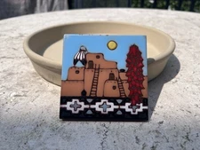 Earthtones Hand N Hand Designs Tile Chili Ristra with Pueblo 4”