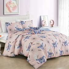 Butterfly Comforter Set Twin Size Blush Pink Comforter Set with Throw Pillow ...