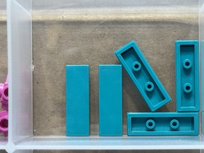 LEGO Parts - Dark Turquoise Tile 1 x 3 - No 63864 - QTY 5