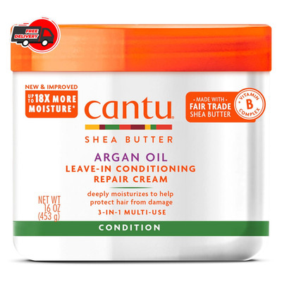 Cantu Leave-In Conditioning Repair Cream w/ Argan Oil Shea Butter, 16oz