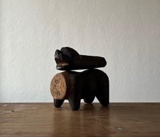 Rare 19th C Japanese Akabeko Wood Mold Aizu Folk Art Smallpox Talisman