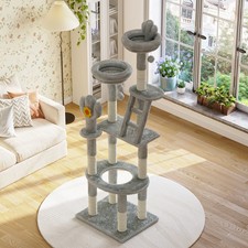72"Cactus Cat Tree Tall Cat Tower Multi-Level Cat Activity Center for Cats Gray