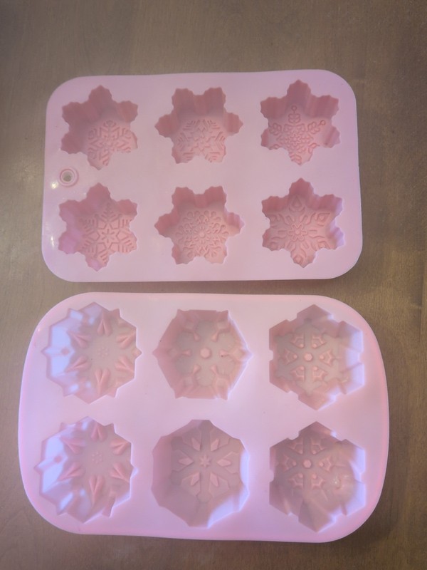 Two Silicone Snowflake Molds Cake Mold Soap Molds