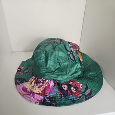New with Tags Joules Reversible Green Blue Floral Rain Bucket Hat Sun One Size 