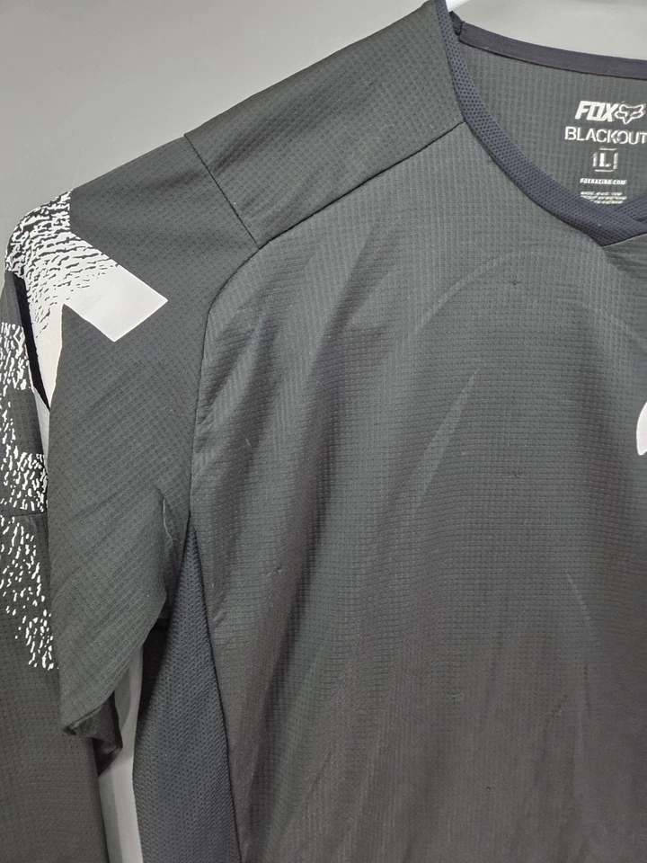 Fox Blackout long sleeve MTB downhill casual cycling jersey medium Mens Large - Image 3 of 4