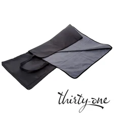 Thirty-One Fold N'Fun Mat Tote Bag Charcoal Crosshatch Picnic Blanket Travel New