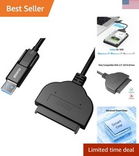 SATA to USB Cable, 2in1 USB-C/USB 3.0 to SATA III Hard Driver Adapter Compati...