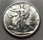 1942-S Walking Liberty Silver Half Dollar, Choice BU+ Unc. Blast White STC! J115