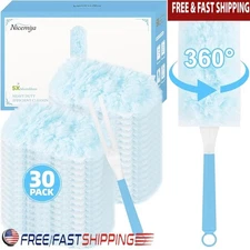 Heavy Duty Duster Refills Compatible W/ Swiffer 30 Microfiber Cleaning Tools New