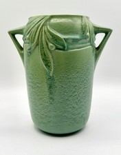 VINTAGE ROSEVILLE VELMOSS II GREEN VASE-BEAUTIFUL SEA FOAM GLAZE - CA:1935