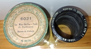 MEXICAN SERIES EDISON 4M WAX AMBEROL CYLINDER RECORD #6021 LA MAS BELLA BANDA