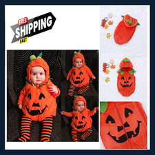 Kids Halloween Pumpkin Costume Unisex Cotton Toddler Infant 0 15 Years