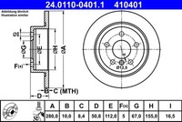 2X ATE 24.0110-0401.1 Bremsscheibe