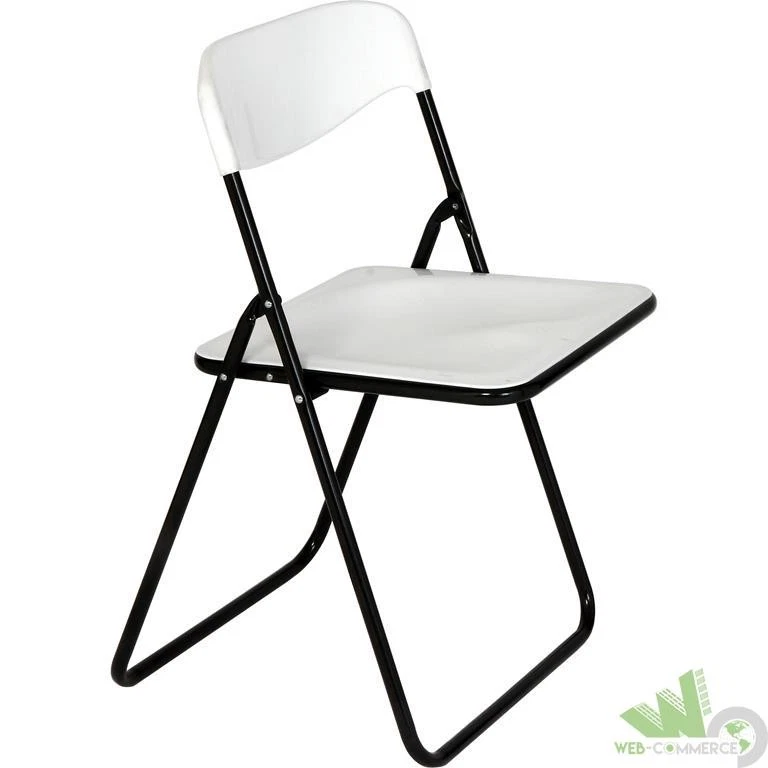 BricoLoco Sedia Pieghevole Leggera In Resina Effetto Legno, Per Campeggio, Giardino, Terrazzo E Balcone, Bianco, Dimensioni 44x41x78 Cm, 2,78 Kg
