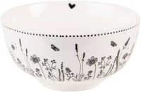 Clayre & Eef Fafbo Schale Ø 14X7 Cm / 500 Ml Beige / Schwarz