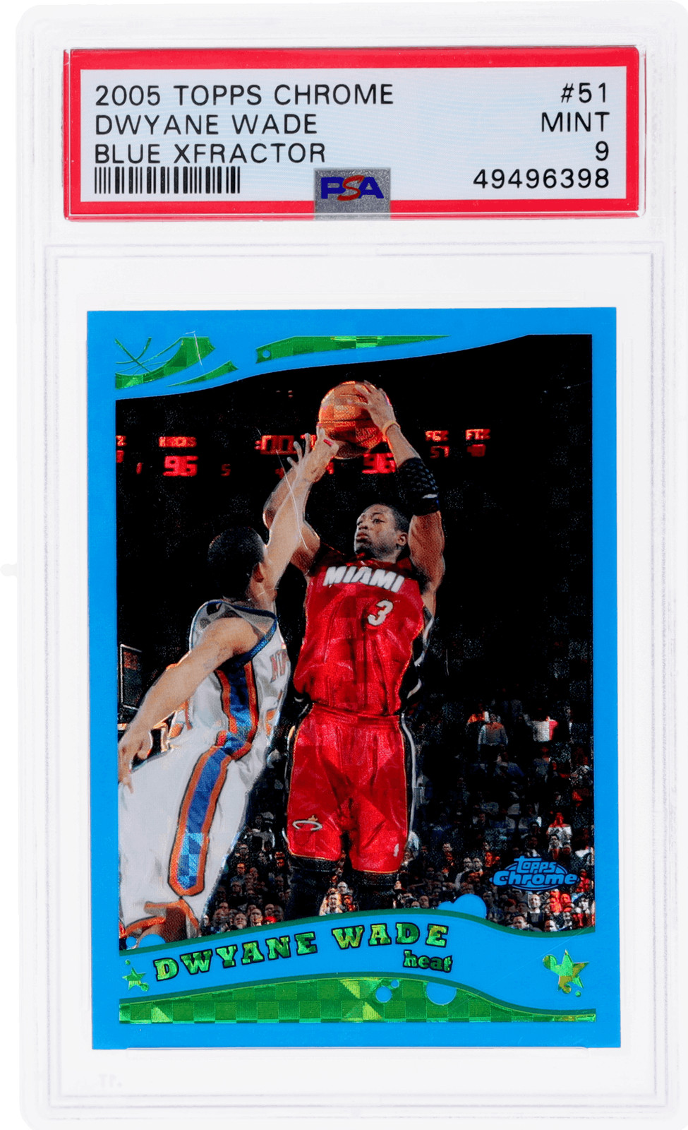 2005 Topps Chrome Dwyane Wade Blue Xfractor #51 /90 PSA 9