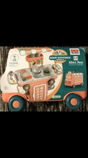 2-in-1 Kids Pretend Play Kitchen Food Cart Toy Cooking Set Mobile Dining Car