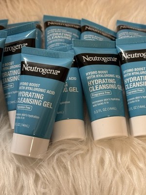 Neutrogena Hydro Boost Hydrating Cleanser Gel Fragrance Free Travel Sz Lot x 12