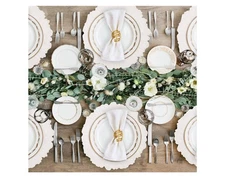 MAONAME White Charger Plates Set of 12 Reef Plate Chargers 12" Diameter