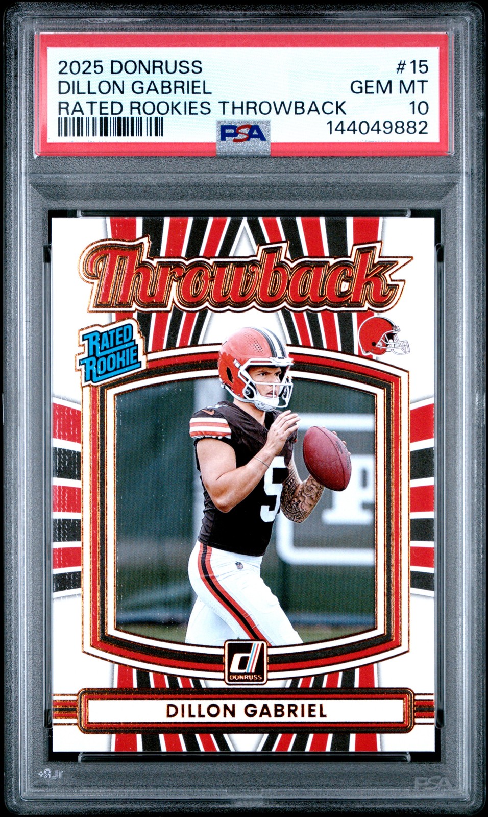 Dillon Gabriel Panini Donruss Rated Rookies Throwback #15 Base