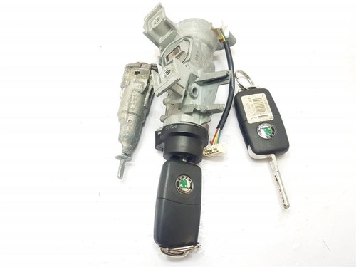MK1 Skoda Yeti Bj 2009 Zündschloss Türlauf + Schlüssel X2 1K0905851B 5K0905886