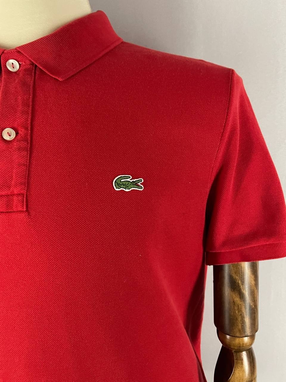 Lacoste Mens Golf Polo Shirt Size XL Red Cotton Short Sleeve Slim-Fit thumbnail 6