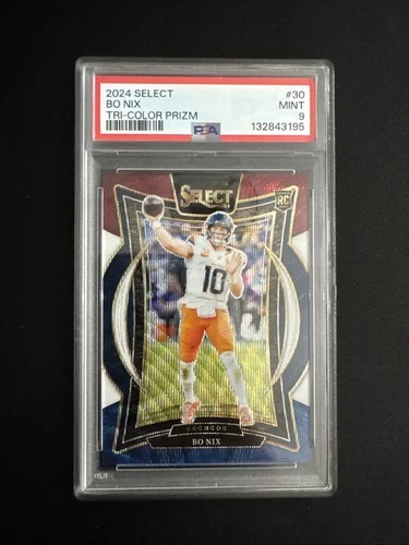 2024 Bo Nix Panini Select Rookie Concourse Tri-Color Prizm RC /299 PSA 9 MINT 🔥