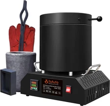 TOAUTO 8KG Large Electric Aluminum Melting Furnace ‎TAF8000, 1800W PID Smelter K