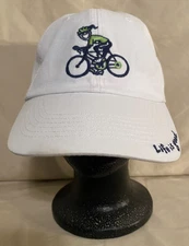 White Life Is Good Lets Ride 100% Cotton Bike Ride Bicycle Adjustable Hat