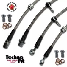 For 2005-2014 Ford Mustang Front Rear Techna-fit Stainless Steel Brake Lines