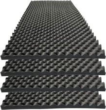 4 PCS Acoustic Panels,48''X24''X2'' Egg Crate Foam Soundproof Foam Wall Panels,