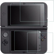 Screen Protector Compatible New 3DS XL, AFUNTA 4 Pcs Tempered Glass for Top Scre