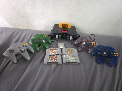 Nintendo 64 Bundle - Expansion Pack - 9 Games (Mario Party, DK64)- 4 Controllers