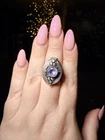 Vintage Style .925 Sterling Silver Tanzanite Poison Ring Size 7.5 - Locket Ring