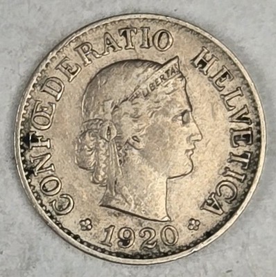 1920-B Switzerland 10 Rappen coin - BERN MINT - Copper-Nickel - FREE SHIPPING!