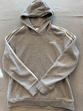 Adidas Sweatshirt Women's Large Athletic Gray Activewear Logo Lounge Hoodie