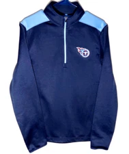 Tennessee Titans 1/4 Zip Sweatshirt Jacket | Polyester Pullover | Mens Small
