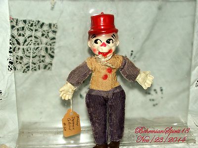 ANTIQUE VINTAGE ESTATE CORDUROY BELLHOP ORGAN GRINDER MONKEY COLLECTORS TOY