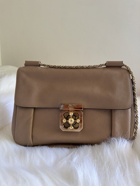 Authentic Chloe Elise Camel Chain Strap Bag - Small