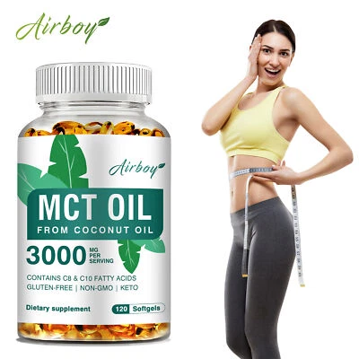 AIRBOY MCT Oil - Weight Loss Energy Inflammation Brain - C8, C10, From Coconut Oil