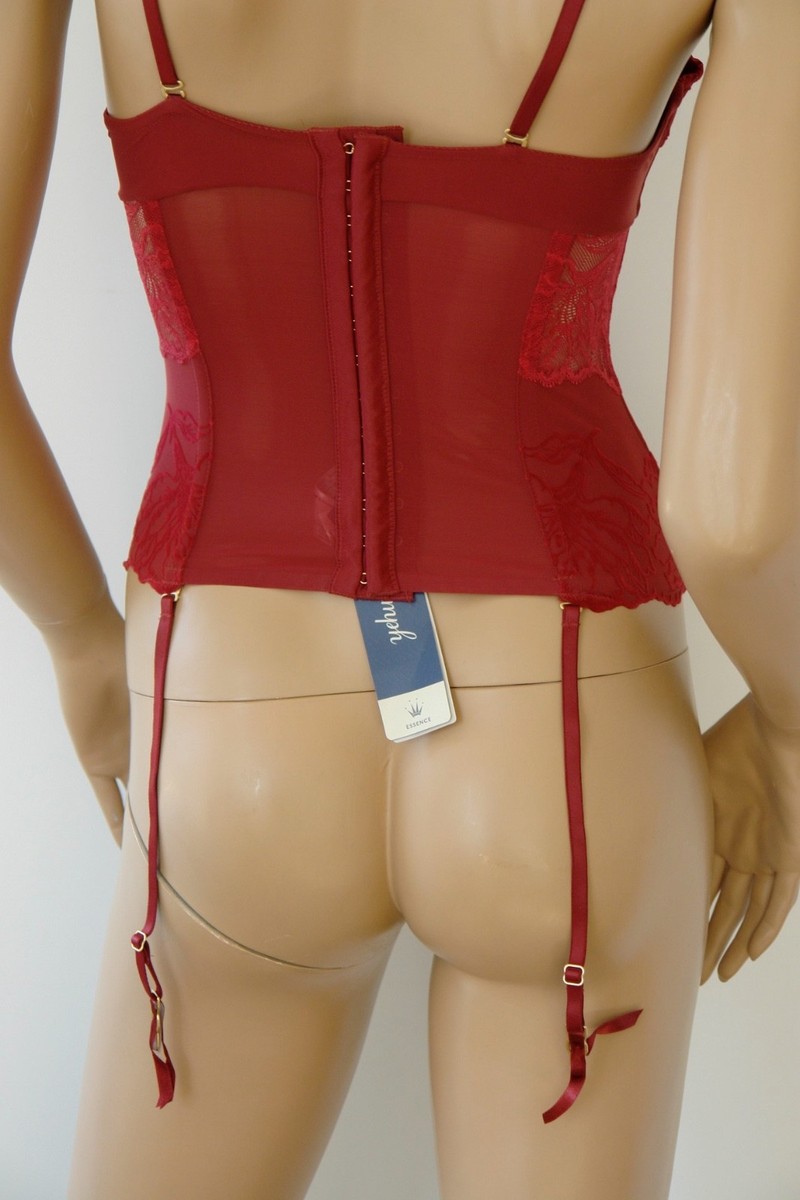 Dessous Spitzen SET Corsage Mit String Abnehmbare Träger Schwarz Größe