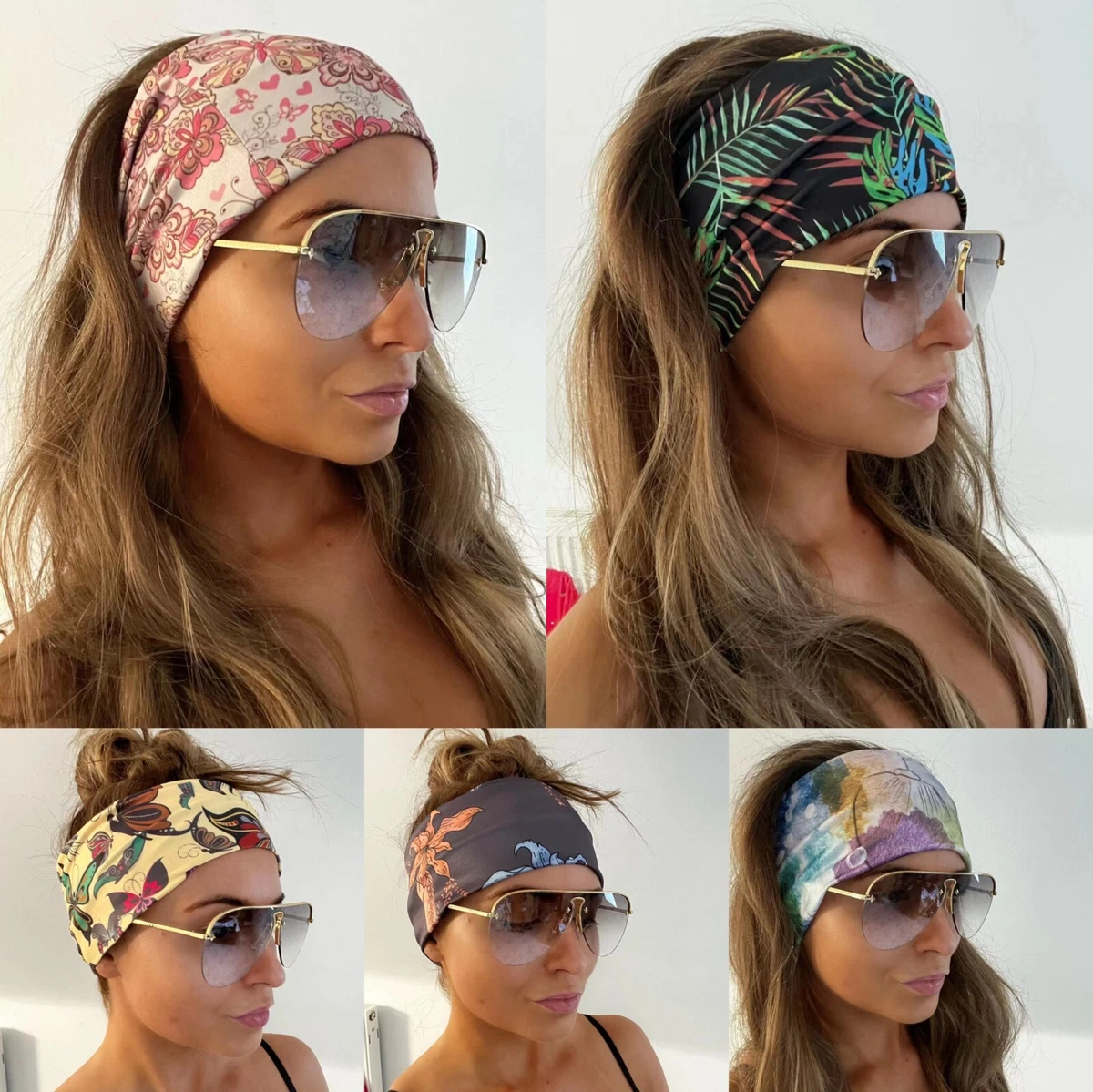 Headband women wide beach turban casual headband stretchy soft fabric  headband