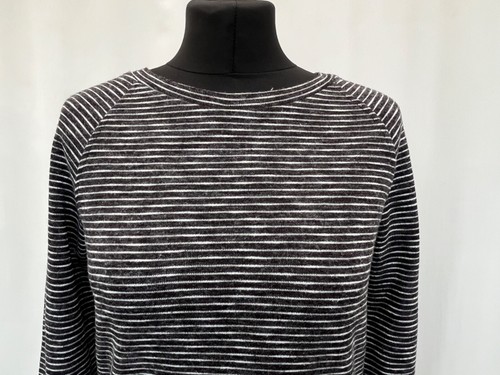 Schwarz weiß gestreiftes 3/4 Ärmel Top Größe 8 Polyestermischung - Bild 2 von 8