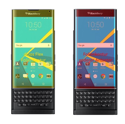 2x Schutzfolie für Blackberry Priv inkl. Rundung Flex Folie dipos Display Schutz