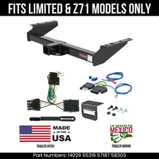 For 2000 Chevy Tahoe Trailer Hitch w/ 5 Pin Wiring Fit Limited & Z71 Curt 10K 2"