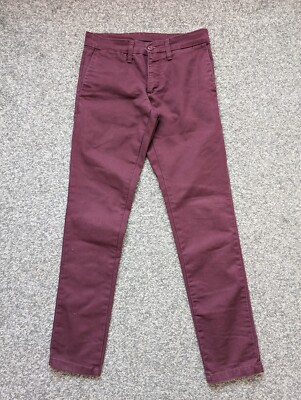 Carhartt Trousers Mens 29x32 Burgundy Sid Pant Casual Outdoor Workwear Chino