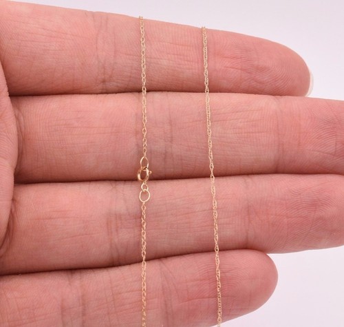 0.6mm Open Dainty Twisted Rope Chain Necklace Real Solid 14K Yellow Gold 16" 18" - Picture 3 of 4