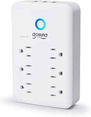 Gosund WiFi Smart Plug Outlet Extender 3 USB & 6 Outlets Works with Alex &Google