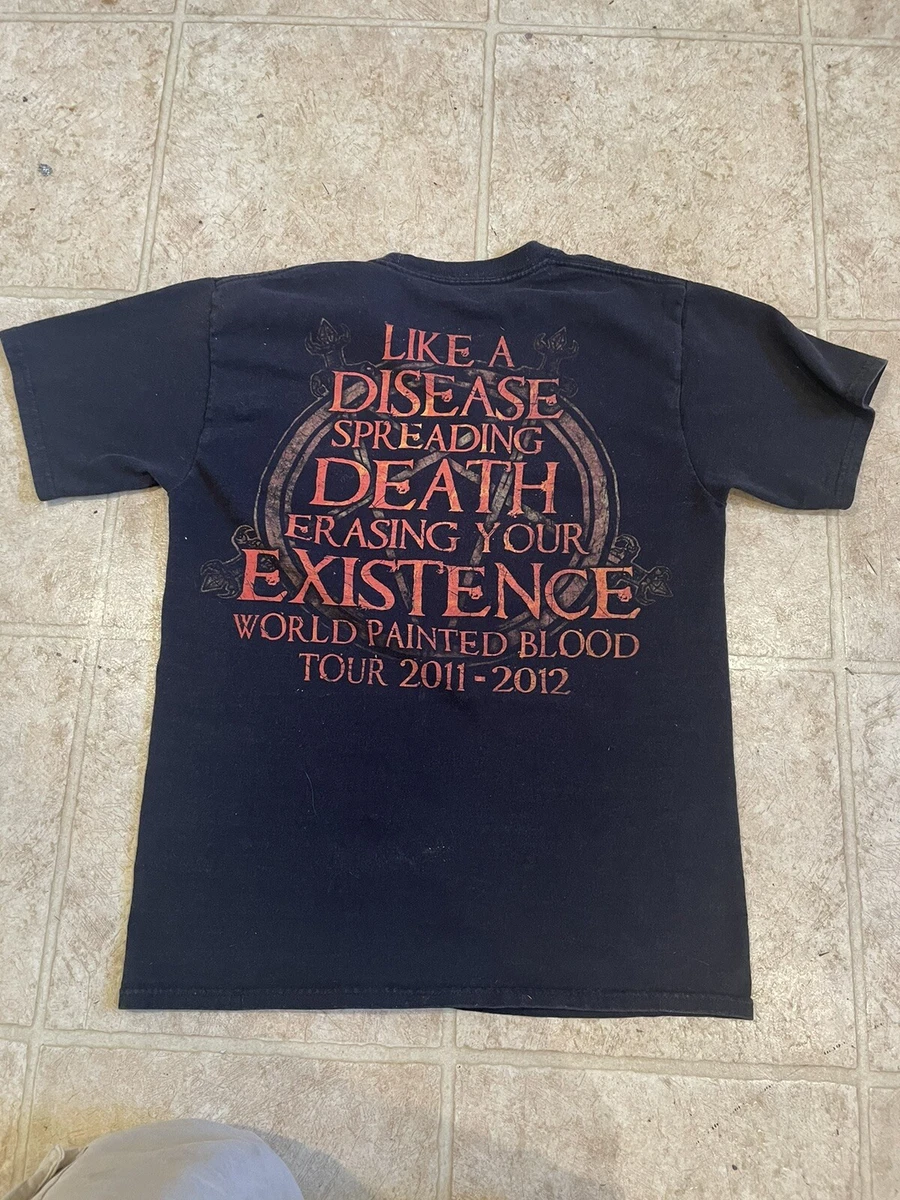 Vintage SLAYER World Painted Blood Tour 2011-2012 2-Sided T- SHIRT