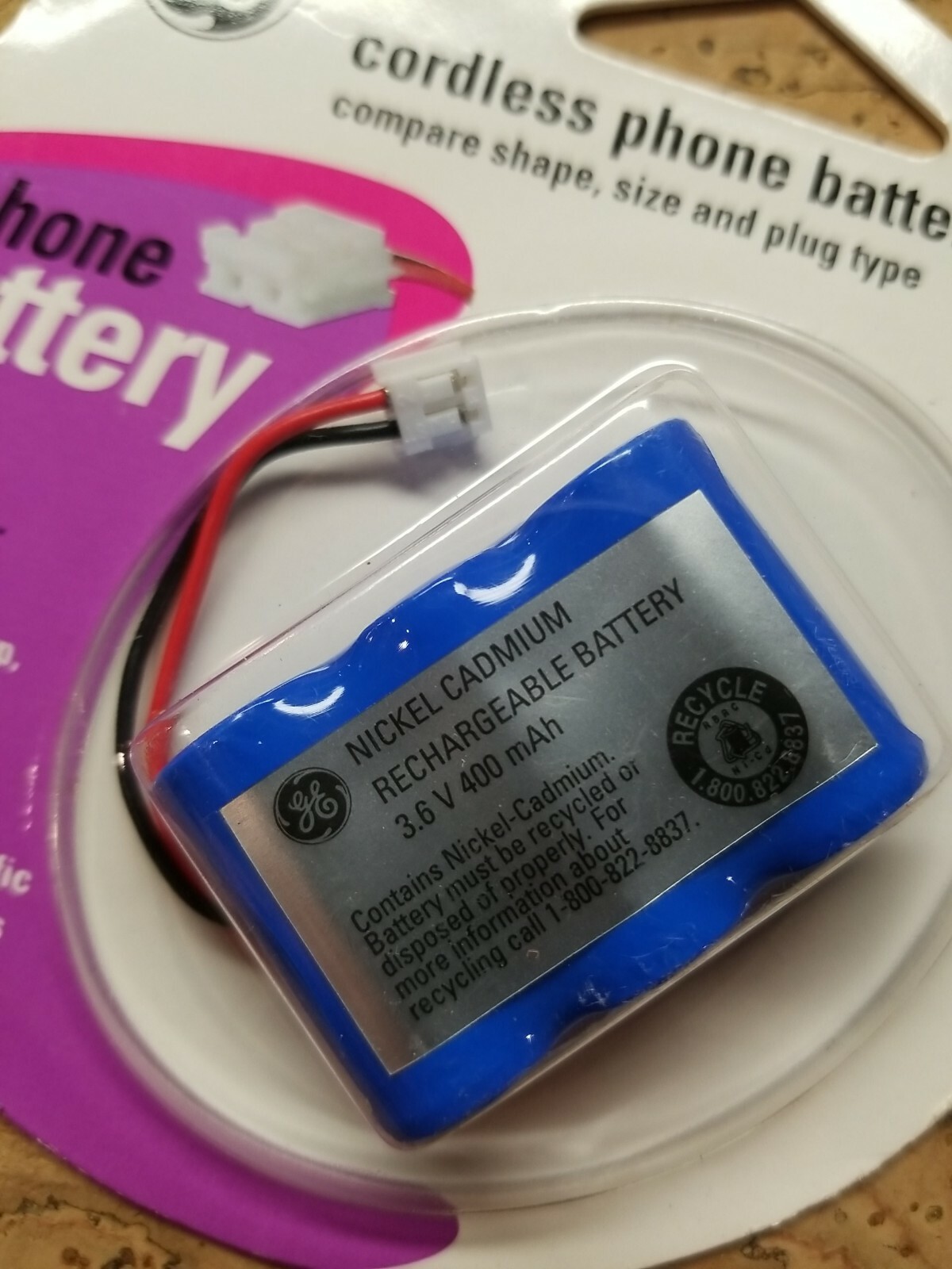 GE Cordless Phone Battery 96155 3.6V 400mAh Fits Many AT&T, GE, & V